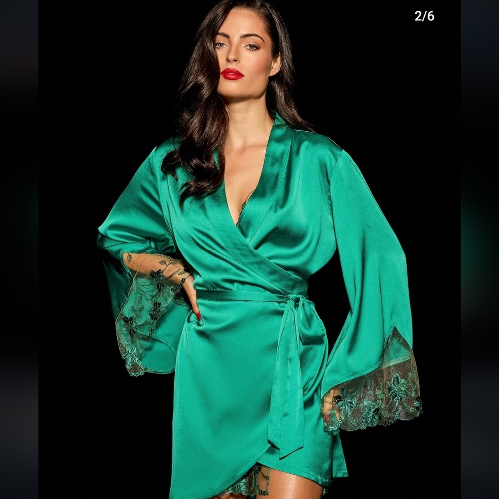 Honey Birdette Whitney Emerald Robe-S/M
